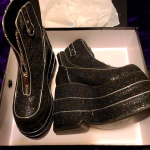 Blackout Discotheque Glitter Platform Boots